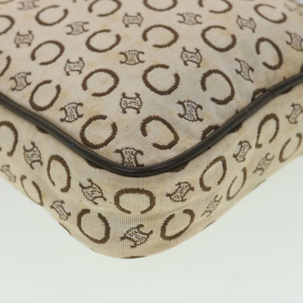 CELINE C Macadam Canvas Shoulder Bag White Brown MC01/1 Auth ar9019 - Picture 16 of 16